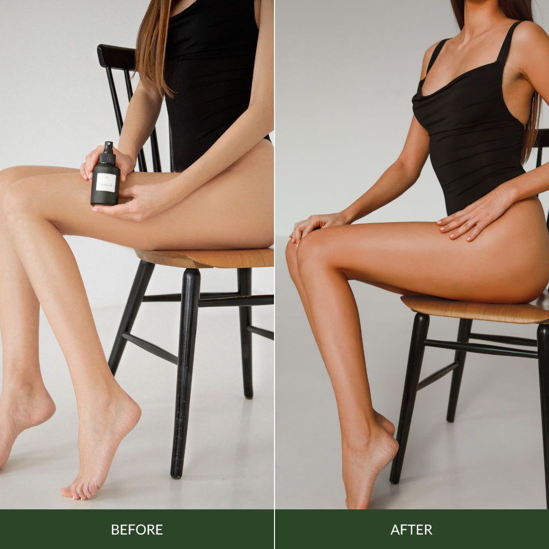before after Tan Tan Self Tanning Water result